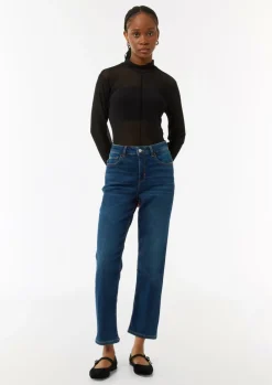 Ankle-Jeans aus Baumwollstretch mit geradem Bein-Comma Hot
