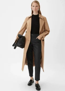 Ankle Jeans / Regular Fit / Mid Rise / Slim Leg / Coating-Comma Fashion