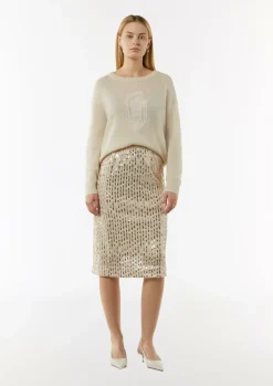 Antaillierter Mesh-Rock mit Jerseyfutter-Comma Online
