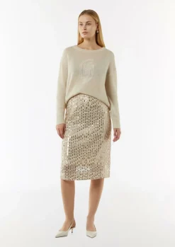 Antaillierter Mesh-Rock mit Jerseyfutter-Comma Online
