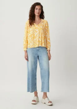 Baumwollbluse aus Crêpe-Comma Fashion