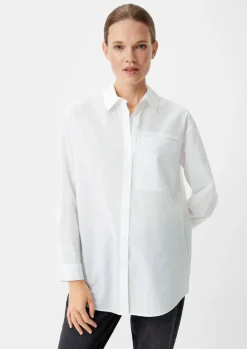 Baumwollbluse mit Paspeltasche-Comma New