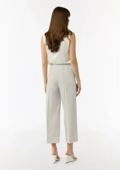 Baumwoll-Hose mit seitlichem Reißverschluss und Semi-Wide-Leg-Comma Sale