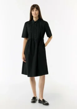 Baumwoll-Kleid mit Hemdkragen und Knopfleiste-Comma Sale