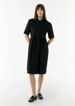 Baumwoll-Kleid mit Hemdkragen und Knopfleiste-Comma Sale