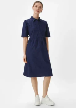 Baumwollkleid mit Hemdkragen-Comma Clearance