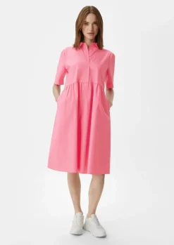 Baumwollkleid mit Hemdkragen-Comma Outlet