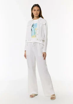 Baumwollshirt mit Front- und Rückenprint-Comma Sale