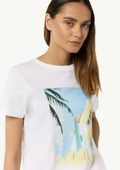 Baumwollshirt mit Front- und Rückenprint-Comma Sale