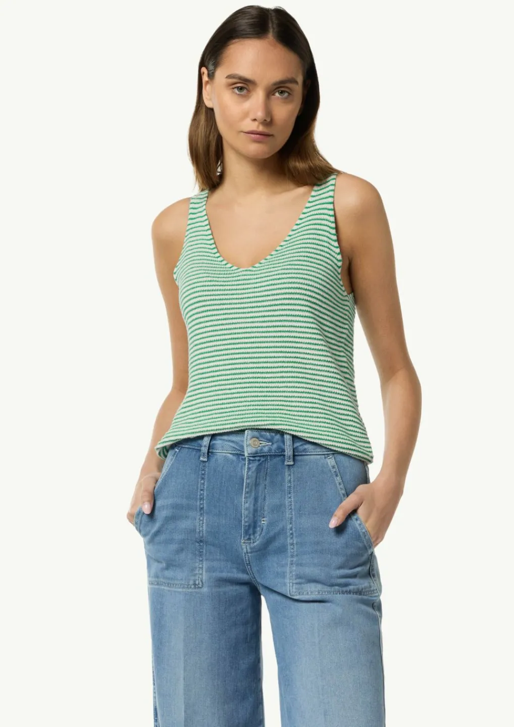 Baumwoll-Stricktop im Slim Fit-Comma Clearance