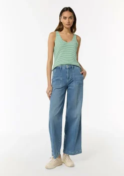 Baumwoll-Stricktop im Slim Fit-Comma Clearance