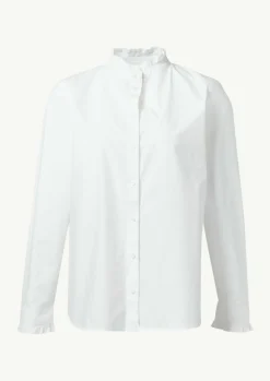 Bluse aus Popeline mit Rüschen-Details-Comma Sale