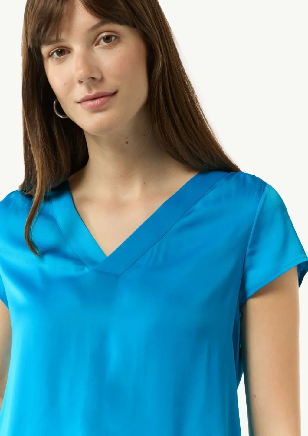 Bluse aus Viskosemix mit Faltendetail-Comma Sale