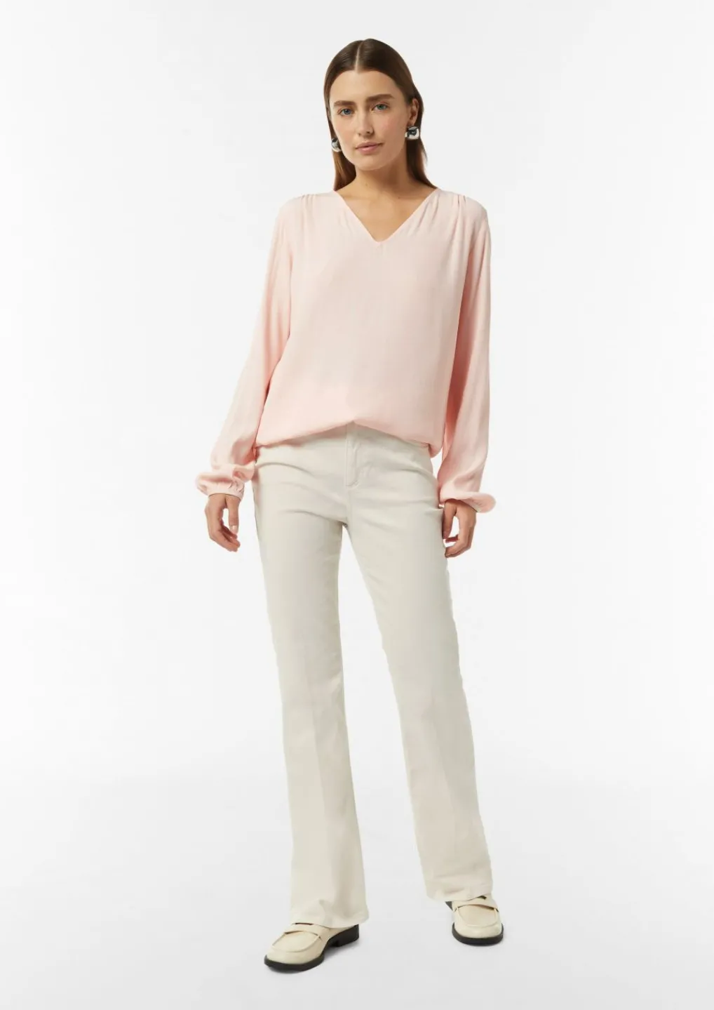 Bluse in Crêpe-Optik mit gerafftem Saum-Comma Online