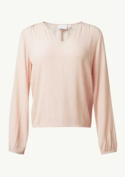 Bluse in Crêpe-Optik mit gerafftem Saum-Comma Online