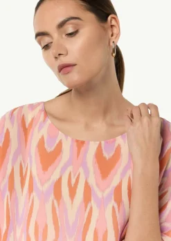 Bluse mit asymmetrischem Chiffon-Overlay-Comma Discount