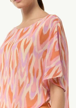 Bluse mit asymmetrischem Chiffon-Overlay-Comma Discount