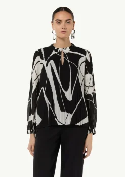 Bluse mit Plisseefalten-Comma New