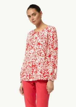 Bluse mit plissiertem Ausschnitt-Comma Fashion