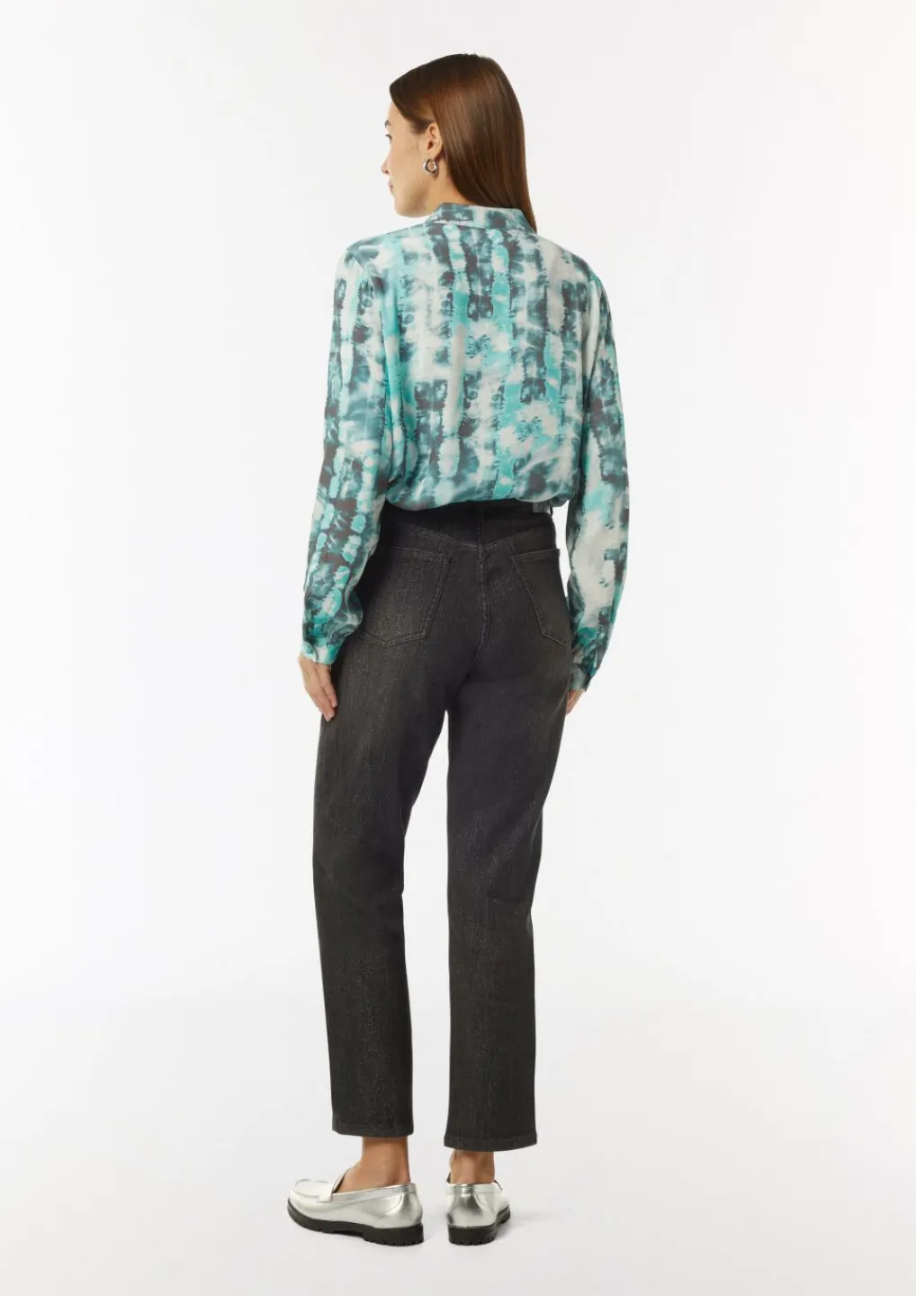 Bluse mit Reißverschluss und Manschetten-Comma Hot
