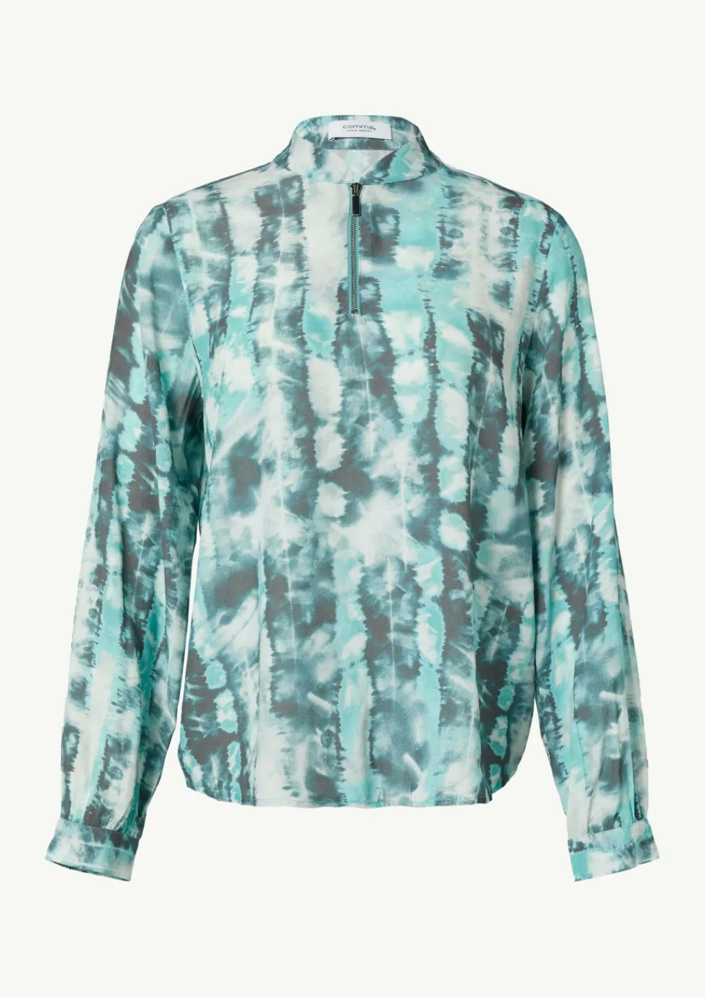 Bluse mit Reißverschluss und Manschetten-Comma Hot