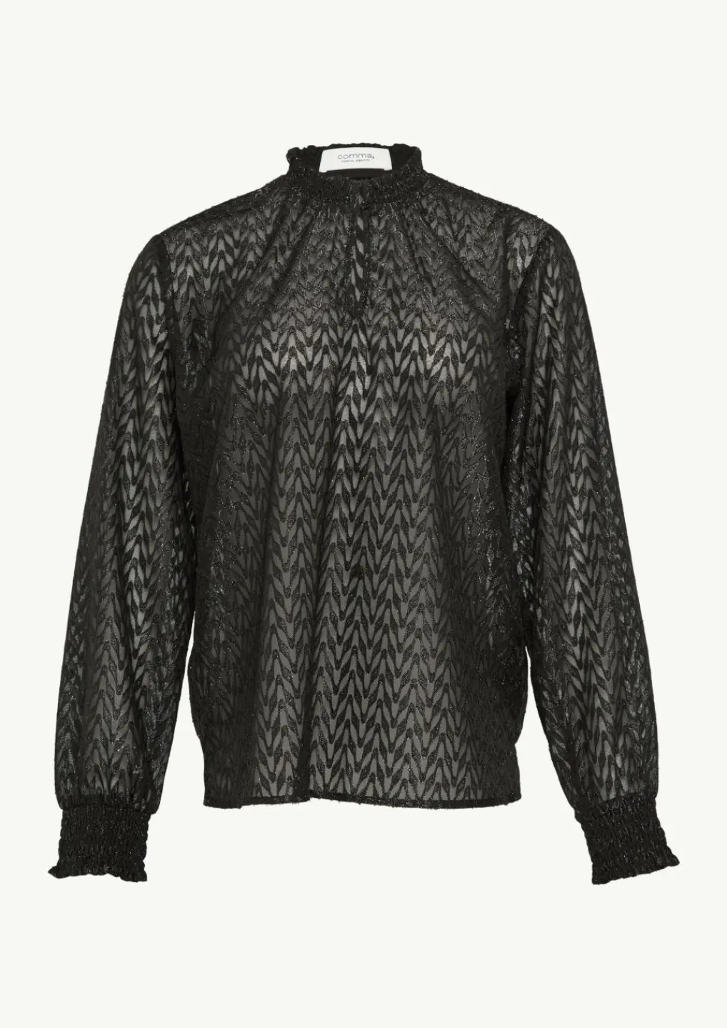 Bluse mit Transparenz-Effekt und Glitzergarn-Comma Clearance