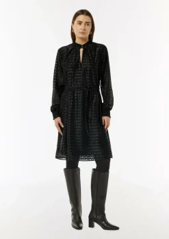 Blusenkleid mit Transparenz-Effekt und Glitzergarn-Comma Outlet