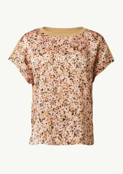 Blusenshirt im Fabricmix mit Metallic-Kragen-Comma Discount