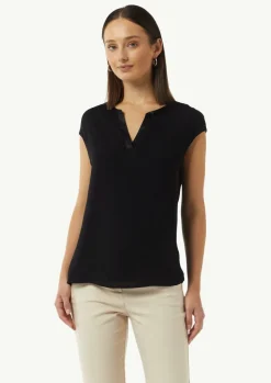 Blusenshirt mit Tunika-Ausschnitt und Satinblende-Comma Fashion