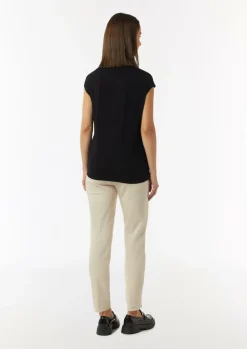 Blusenshirt mit Tunika-Ausschnitt und Satinblende-Comma Fashion