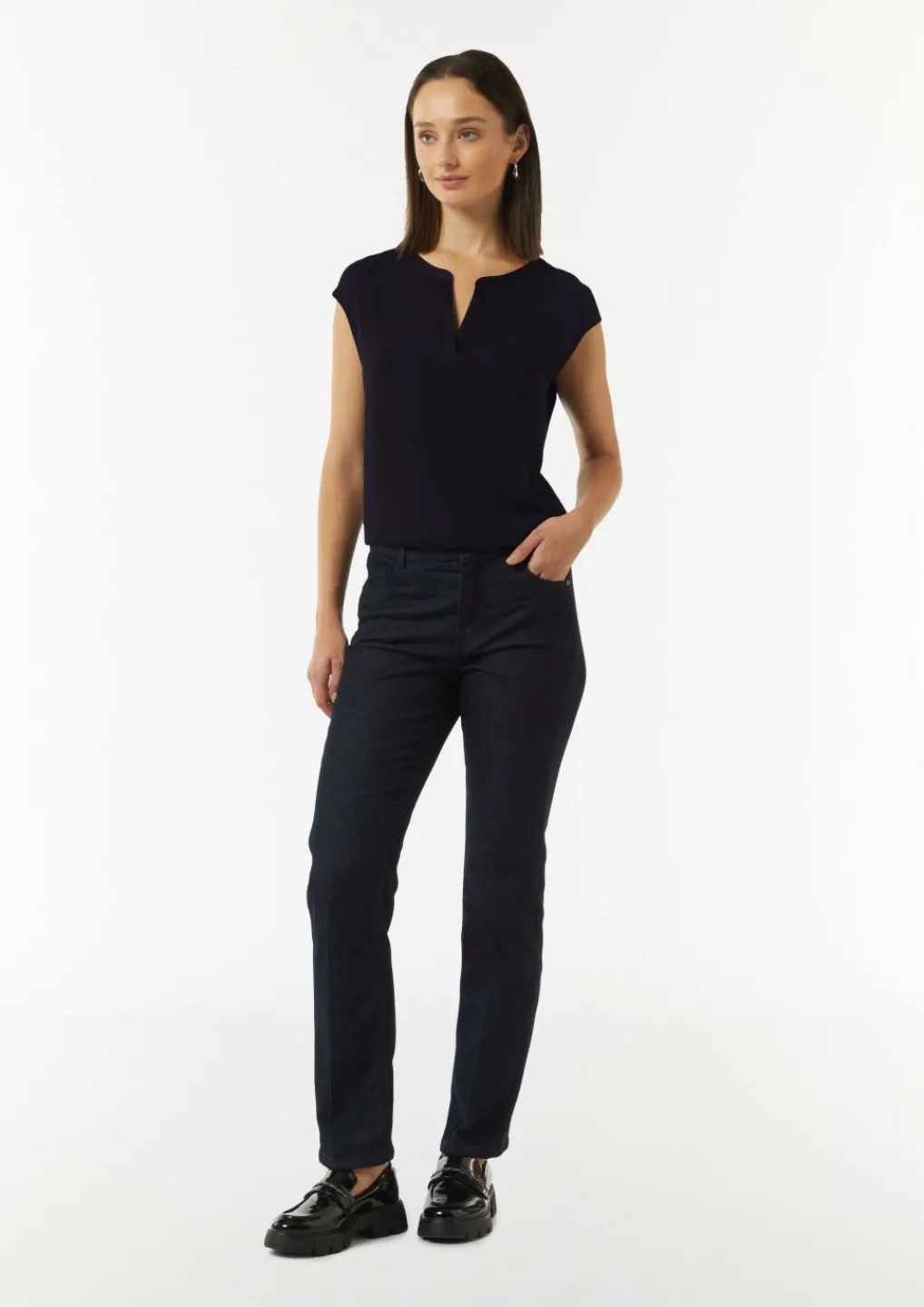 Blusenshirt mit Tunika-Ausschnitt und Satinblende-Comma Hot
