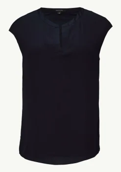 Blusenshirt mit Tunika-Ausschnitt und Satinblende-Comma Hot