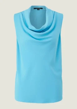 Blusentop mit Wasserfall-Ausschnitt-Comma Hot