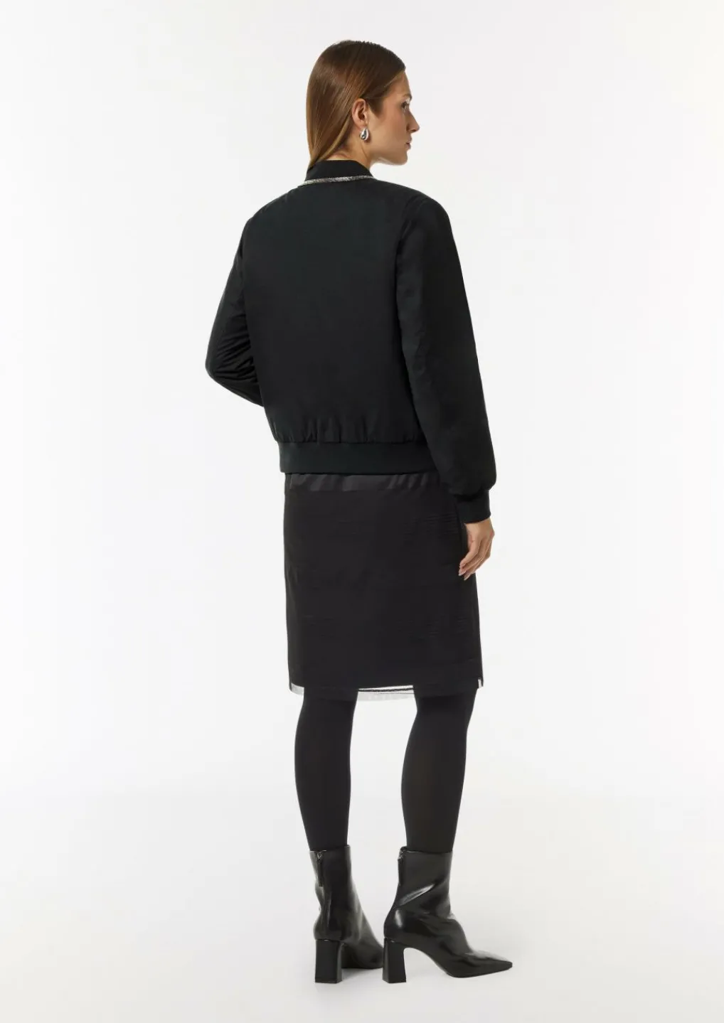 Bomberjacke mit Schmuckdetails und Crew Neck-Comma Online