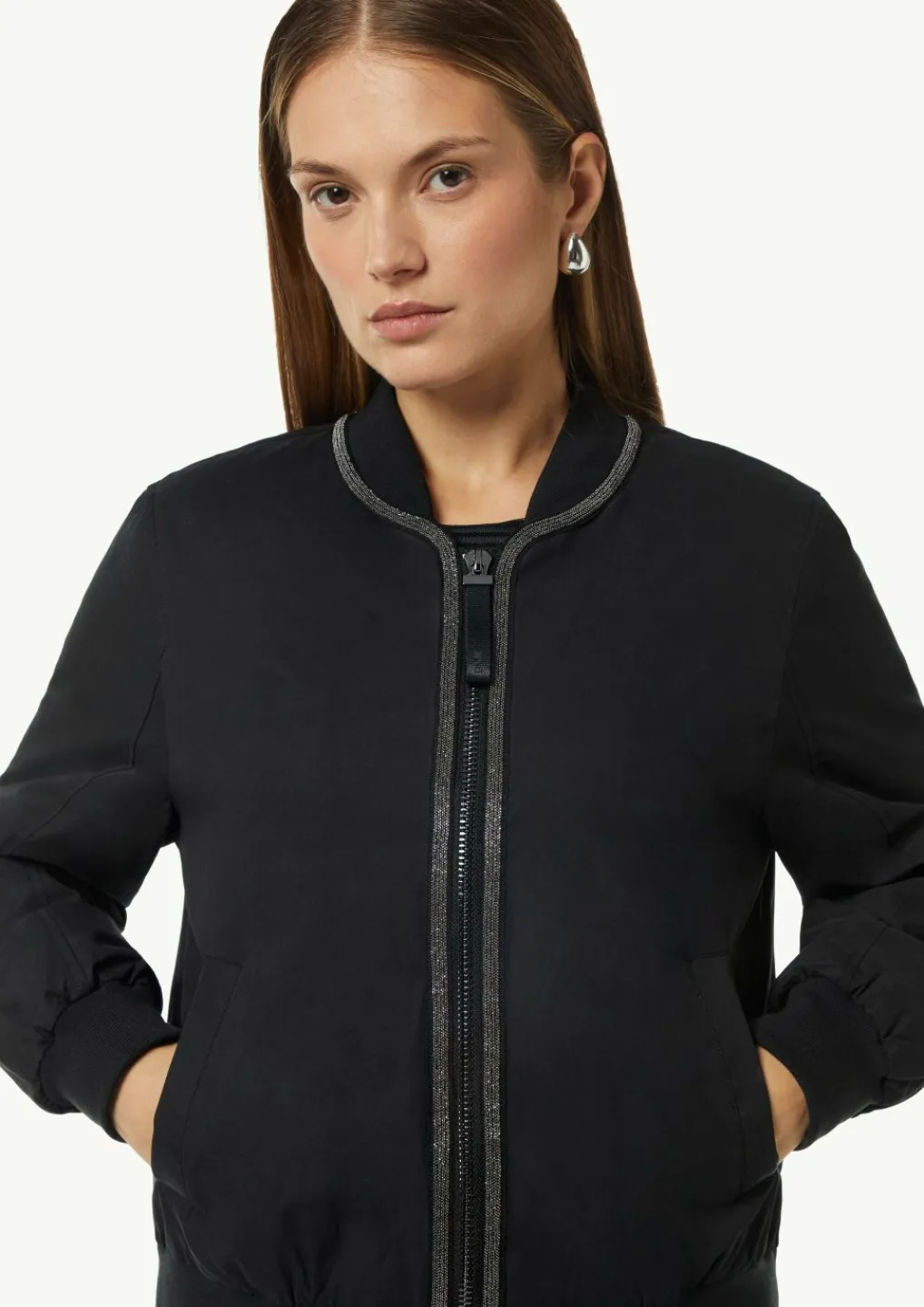 Bomberjacke mit Schmuckdetails und Crew Neck-Comma Online