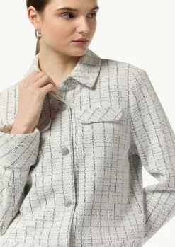 Bouclé-Jerseyjacke mit Metallic-Garn-Comma New