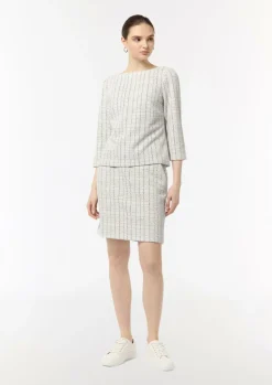 Bouclé-Jerseyshirt mit Metallic-Garn-Comma Online