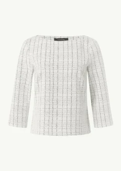 Bouclé-Jerseyshirt mit Metallic-Garn-Comma Online
