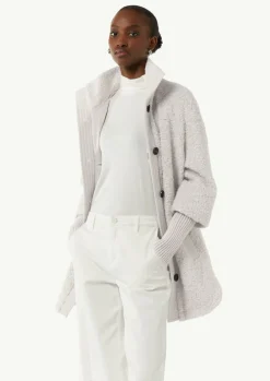 Bouclé-Mantel mit Strickdetails-Comma Online