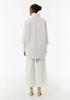 Bouclé-Mantel mit Strickdetails-Comma Online