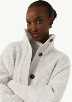 Bouclé-Mantel mit Strickdetails-Comma Online