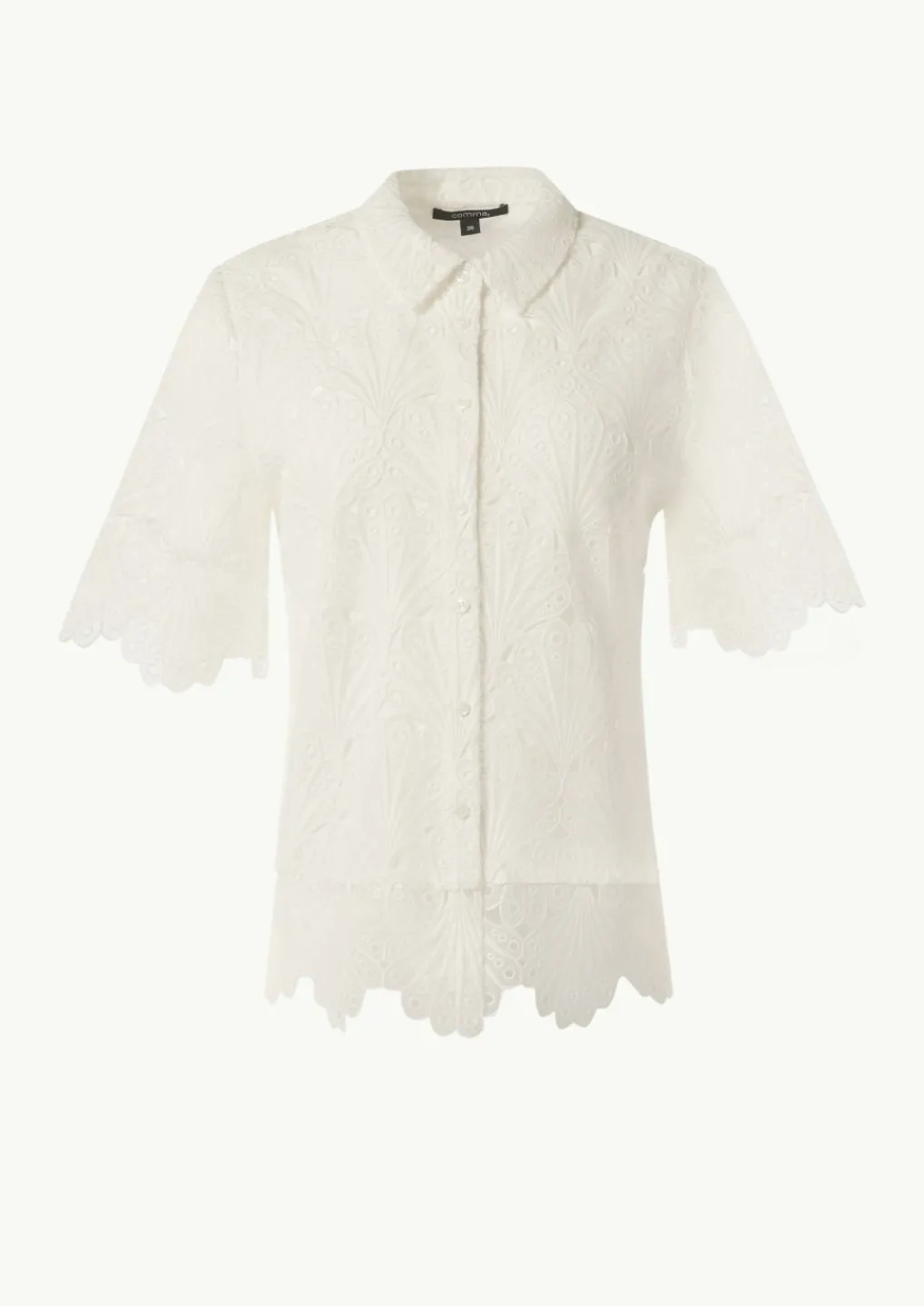 Boxy-Bluse aus Spitze mit Viskose-Futter-Comma New
