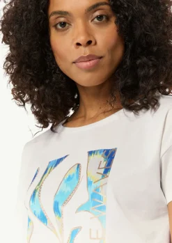 Boxy-Shirt aus Baumwollmix mit Artwork-Print-Comma Sale