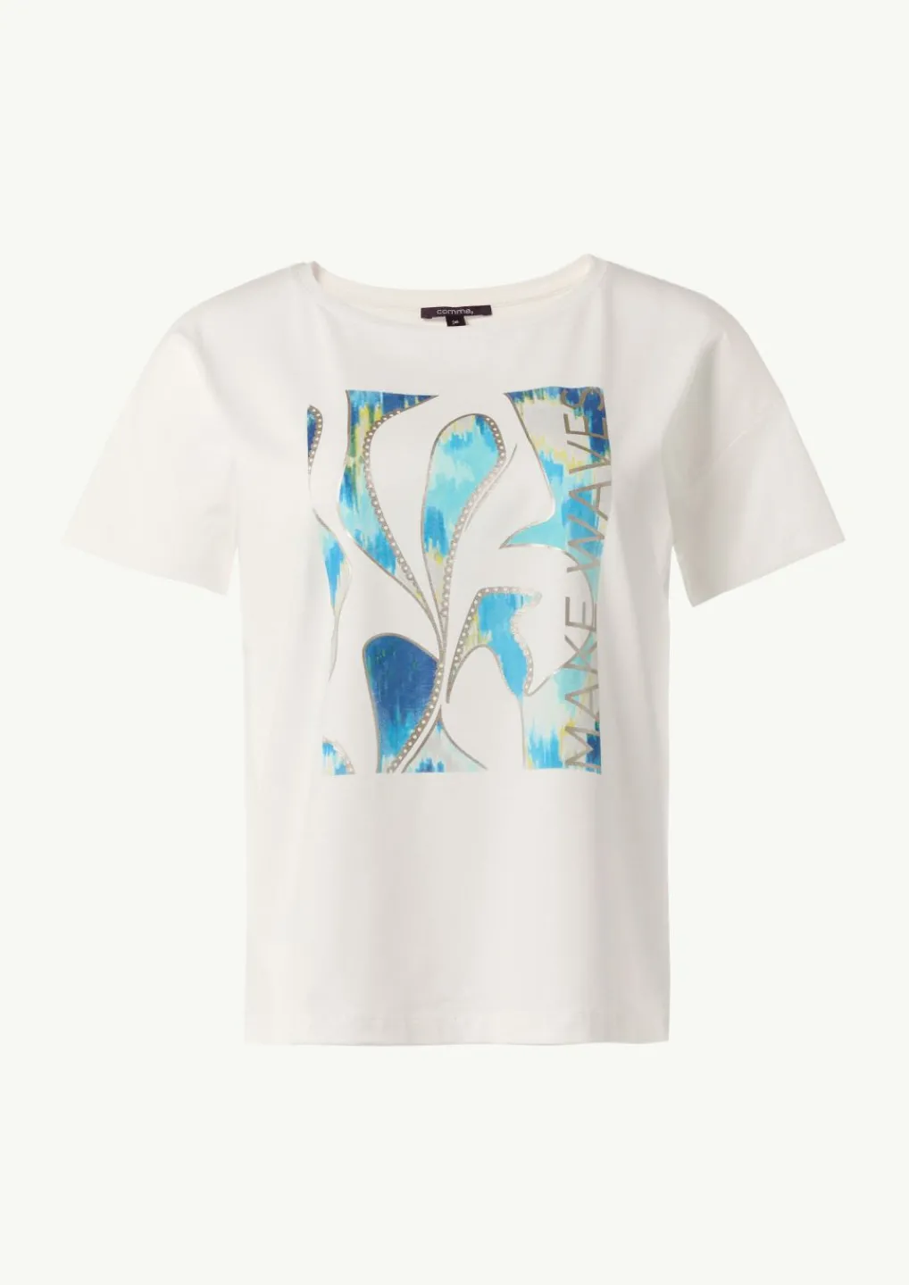 Boxy-Shirt aus Baumwollmix mit Artwork-Print-Comma Sale