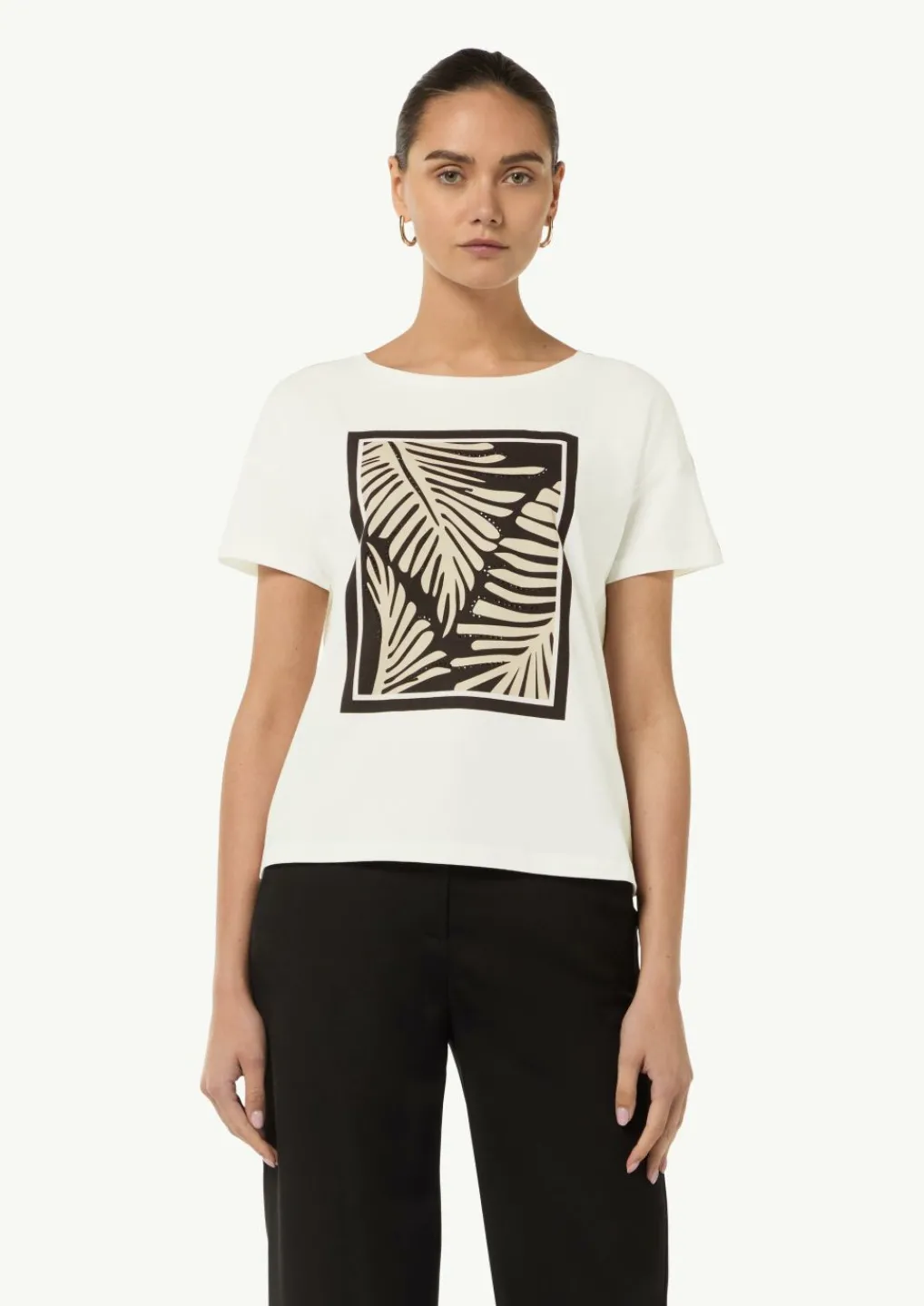 Boxy-T-Shirt aus Modalmix mit Frontprint-Comma Best