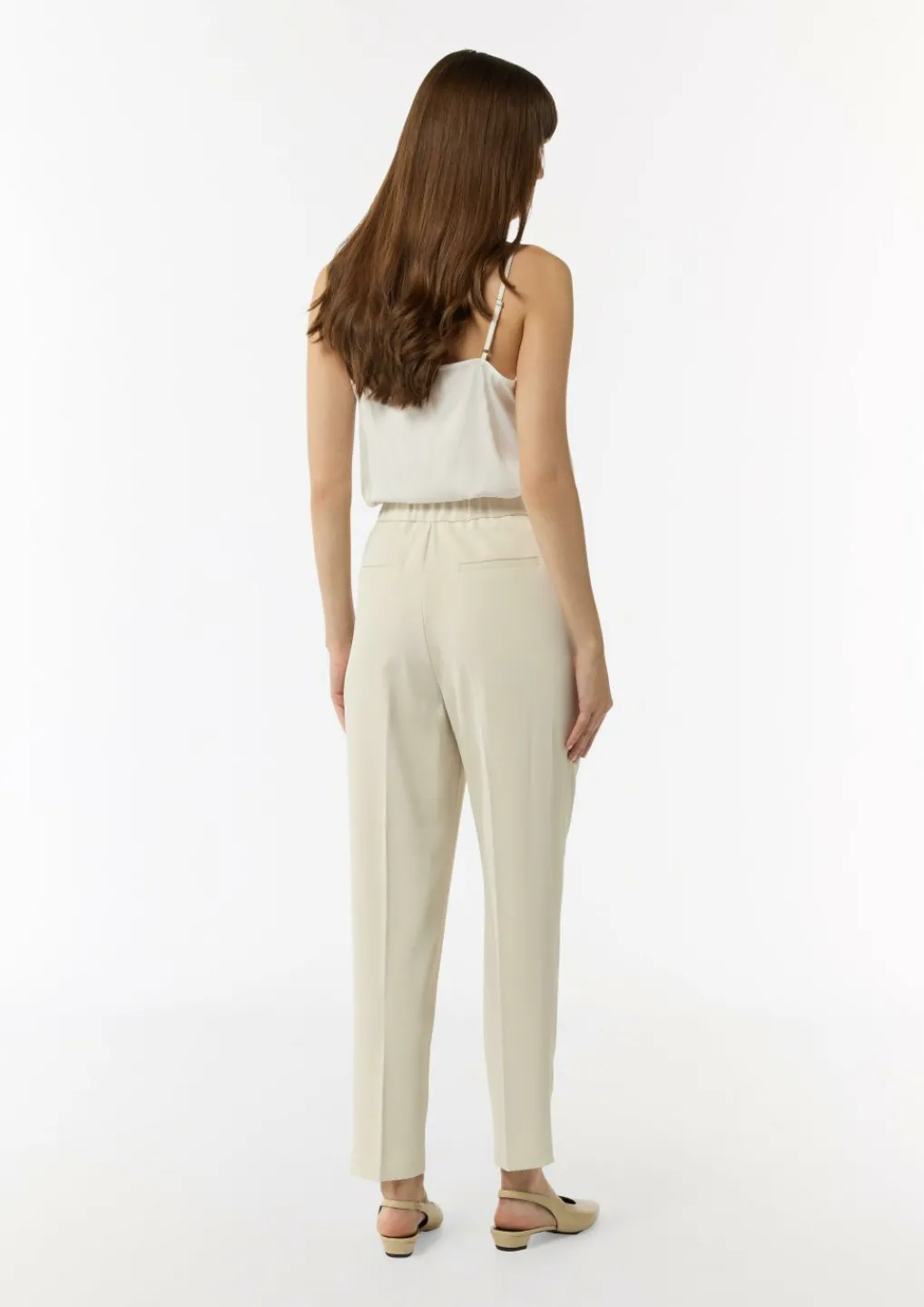 Bundfaltenhose mit elastischem Bund-Comma Sale