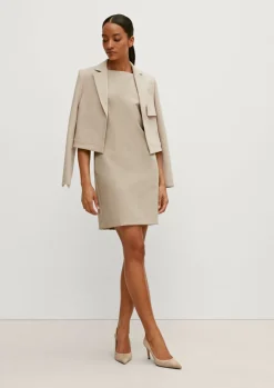 Businesskleid mit Fischgrat-Muster-Comma New