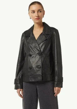 Caban-Jacke aus weichem Leder-Comma New