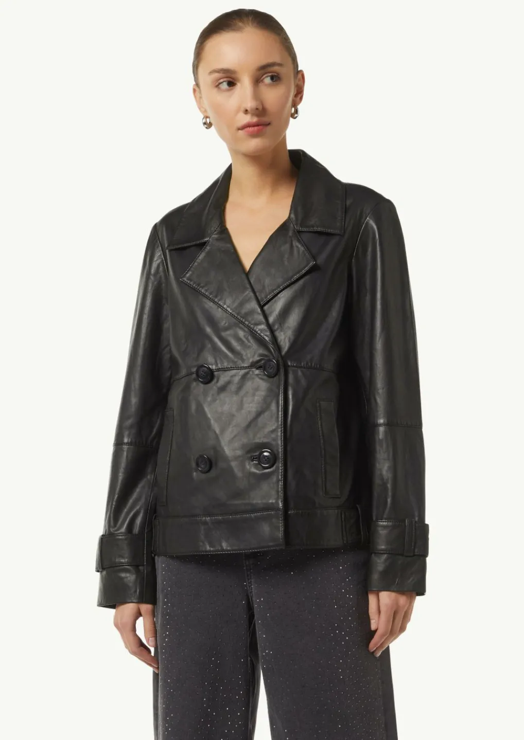 Caban-Jacke aus weichem Leder-Comma New
