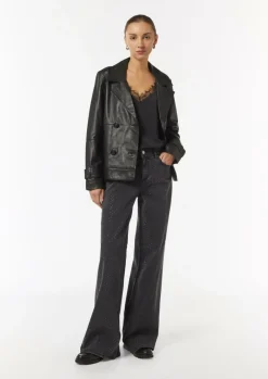 Caban-Jacke aus weichem Leder-Comma New